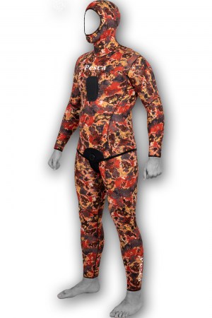 Στολή κατάδυσης: Comfort Camo Fire 5,0 mm.